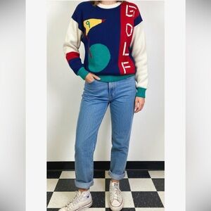Stanley Blacker Ladies Sweater Vintage Golf Retro 70s/80s 100% Cotton Sz L